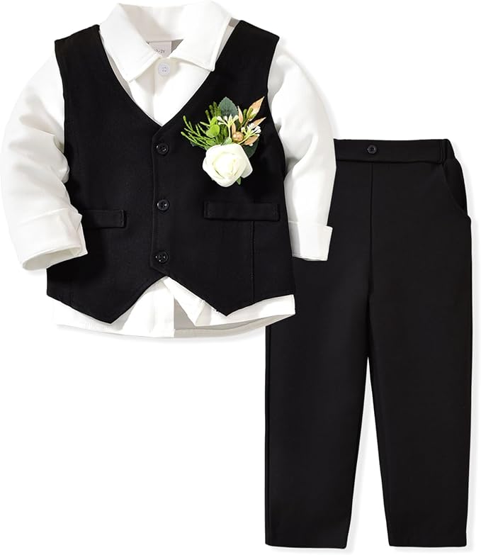 Toddler Boys Suit 3Pcs 1-5T by MINIFEIKO