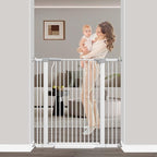 40.5" Extra Tall Baby Gate for Stairs, 29.6"-40.5" Extra Wide Dog Gate Indoor by FlowerFrail