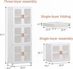 Storage Bins with Lids and Doors Storage Cabinet with Wheels Plastic Stackable - Image 3