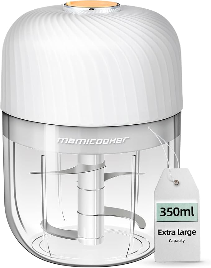 Electric Garlic Chopper, Portable Veggie Chopper, 350ML Garlic Grinder Masher by MAMICOOKER