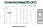 53-57.5 Inch Extra Wide Baby Gate, Auto Close Pet Gate, Pressure Mounted No - Image 2