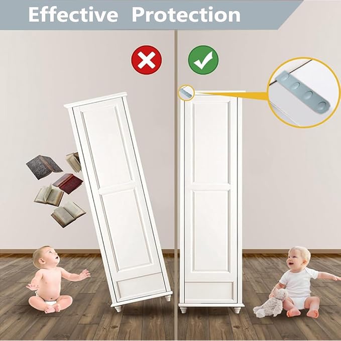 Anti Tip Furniture Anchors for Baby Pet Proofing, Furniture Wall Anchor - Image 3
