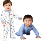 Baby Footed Pajamas with Mittens Rayon from Bamboo 2pcs Newborn Infant 2-way - Image 3