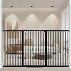 40.55" Walk Through Extra Tall Wide Baby Gates, 74.1"-76.7" Black Pressure by THEYFIRST