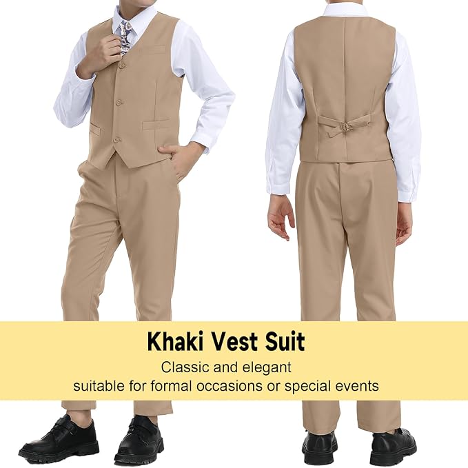 Boys’ Formal Suit 5 Piece Set, Toddler Tuxedos - Image 5