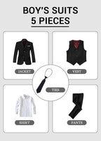 Boys' Formal Suit Set Slim Fit Kids Formal Suits Toddler Tuxedo Wedding Prom - Image 3