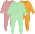 Baby Boy Footed Pajamas with Mittens, Rayon Made from Bamboo Sleepers, 2 Way by GUISBY