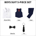 Boys' Suits Formal Slim Fit Tuxedo Boys Vest and Pants Set - Image 5
