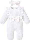 Happy Town Baby Girl Romper Infant Fall Winter Clothes Ruffle Sweater Long by HappyTown