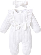 Happy Town Baby Girl Romper Infant Fall Winter Clothes Ruffle Sweater Long by HappyTown