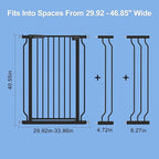 WAOWAO Extra Tall 40.55" Baby Gate 29.92-46.85" Wide Pressure Mounted Walk - Image 4