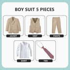 Boys' 5 Piece Formal Suit Set - Image 2