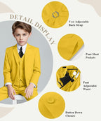 Visaccy Boys Suits Slim Fit Dress Clothes Ring Bearer Outfit - Image 2