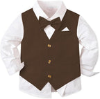 SANGTREE Boys Cotton Linen Suit Formal Set Baby Clothes Boy Gentleman Wedding - Image 3