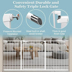 WAOWAO Triple Lock Baby Gate Extra Wide 57.87-62.59" Pressure Mounted Walk - Image 6