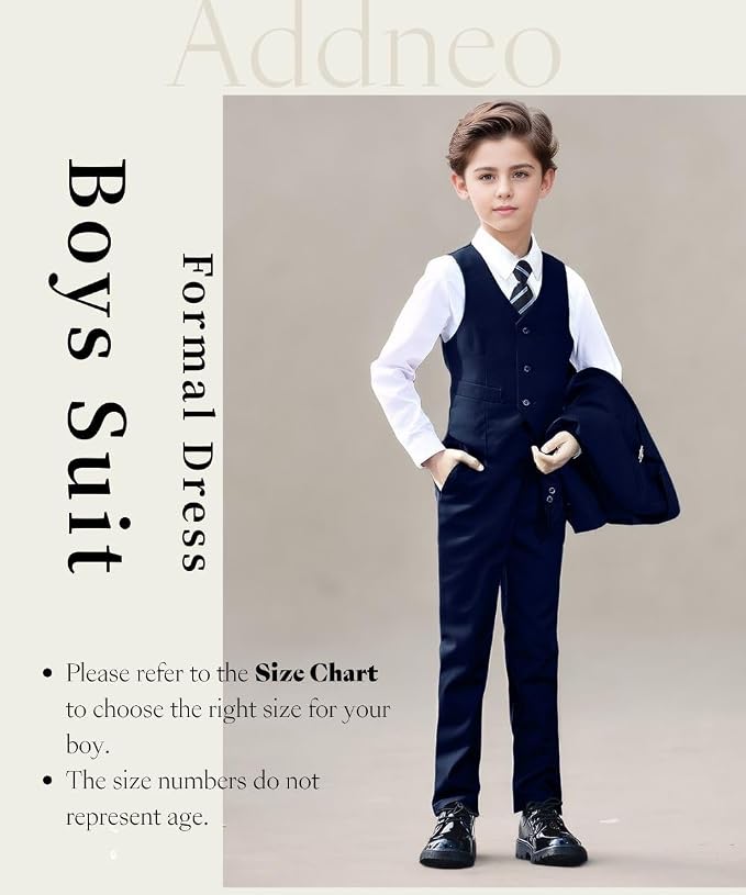 Boys' Formal Suit Set Adjustable Waist Suits - Image 2