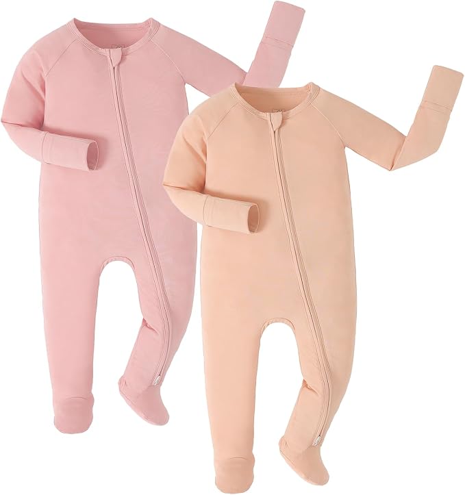 JunNeng Viscose from Bamboo Baby Sleeper, Newborn Footie Pajamas by JunNeng