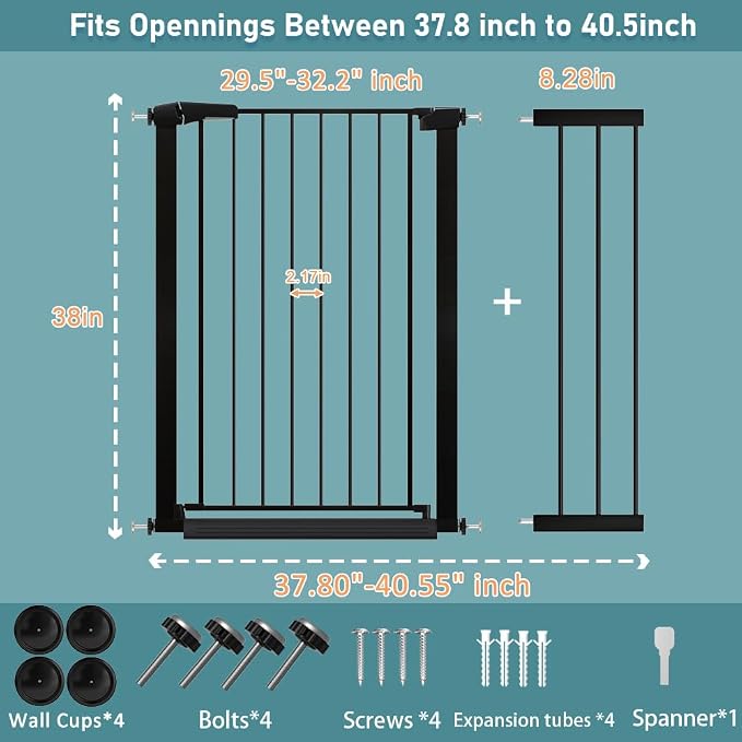 38.5" Extra Tall Pet Gate Pressure Mounted - Image 2
