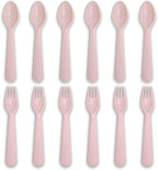 12 Pcs Kids Spoons and Forks Toddler Utensils Plastics Reusable Silverware Baby by Muulaii