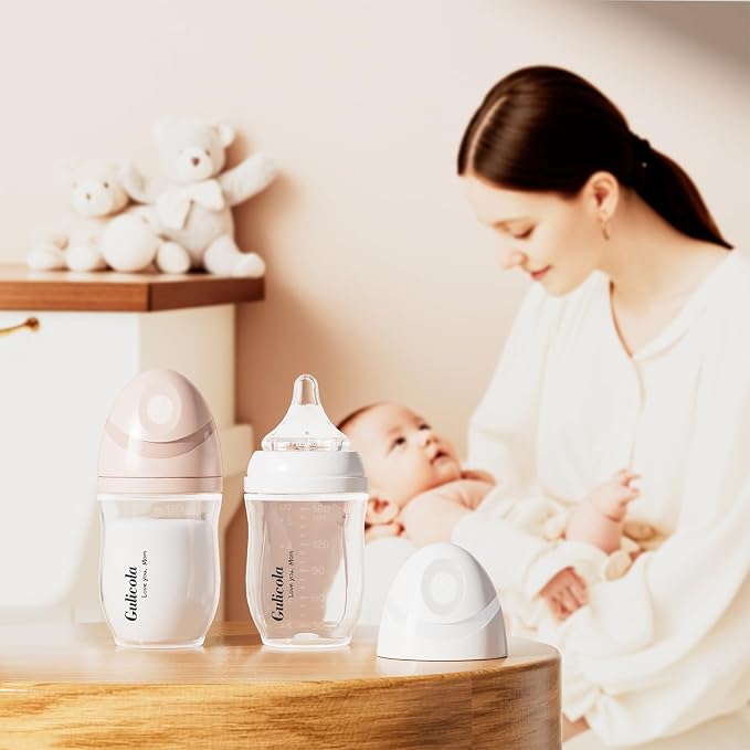 Gulicola Natural PP Baby Breastfeeding Bottles, Medium Flow Nipples, 3 Months + - Image 2