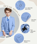 Visaccy Boys Suits Slim Fit Dress Clothes Ring Bearer Outfit - Image 2