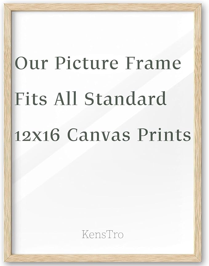 KensTro 12x16 Natural Oak Wood Picture Frame Fits All Standard 12"x16" Canvas - Image 2