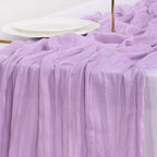 Socomi Lilac Purple Table Runner Spring Easter Cheesecloth Table Runner 170 - Image 5