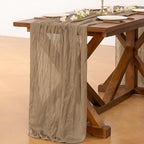 Socomi 4pcs Nude Coffee Table Runner Spring Easter Cheesecloth Table Runner 170 - Image 5