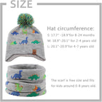 JANGANNSA Knitted Baby Hat Scarf Set Winter Warm Boys Girls Beanie Fleece - Image 7