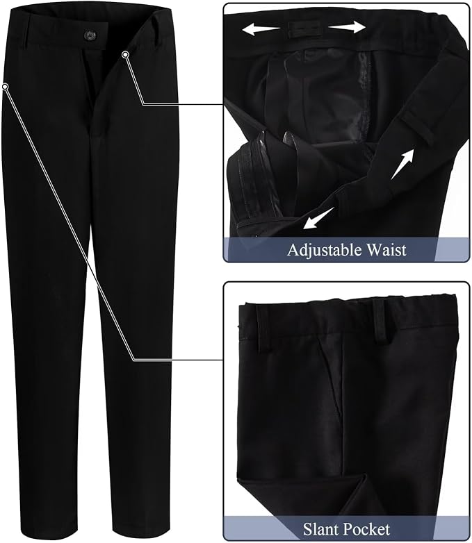 Boy's Suit Formal Slim Fit 5 Pieces Suit Set Blazer Vest Pants - Image 5