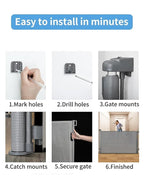 Retractable Baby Gate for Doorways and Stairs, Mesh Safety Gate for Pet - Image 5