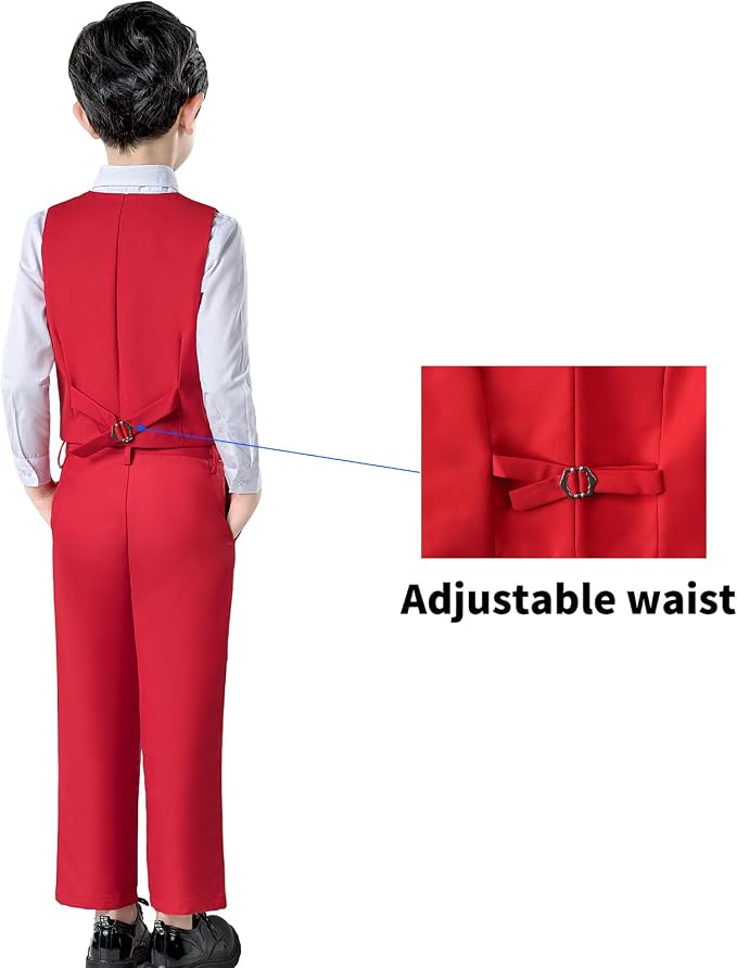 Boys' Suits Formal Slim Fit Tuxedo Boys Vest and Pants Set - Image 3