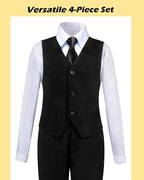 Boys’ Formal Suit 5 Piece Set, Toddler Tuxedos - Image 4