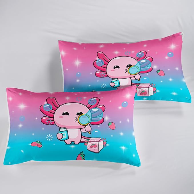 QOOMO Kawaii Axolotl Comforter, Down Alternative, Soft and Lightweight - Image 6