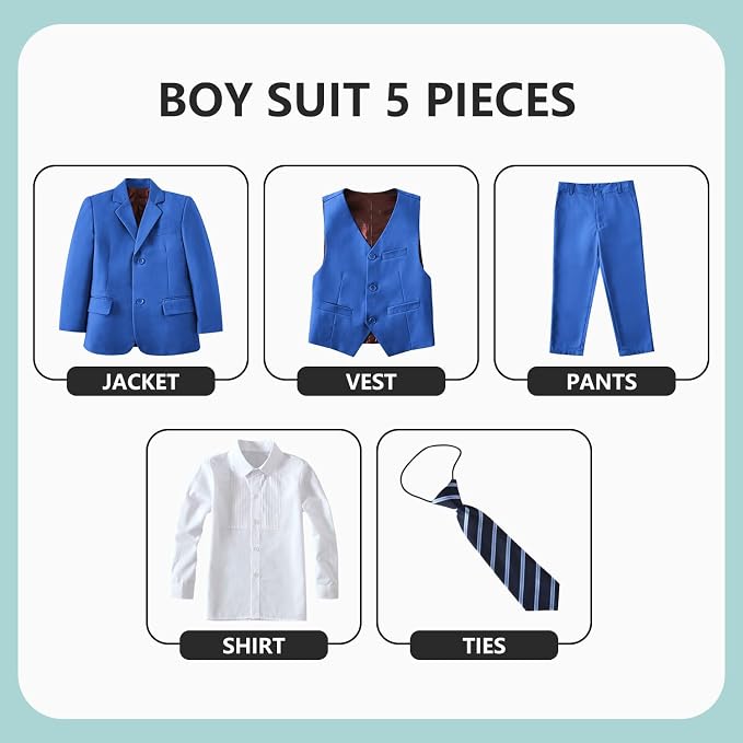 Boys' 5 Piece Formal Suit Set - Image 2