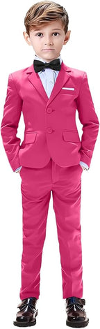 Boys Suits 5 Pieces Slim Fit Blazer Pants Black Blue Outfit Suit by Sailiiny