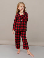 Schbbbta Kids Pajamas Set, Plaid Button Down Pjs - Image 8