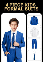 Boys Formal Suit Set 4 Pieces Kids Tuxedo Ring Bearer Outfit - Image 2