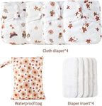 HappyFlute 9 Sets Newborn Baby Cloth Pocket Diapers One Size Adjustable Reusable - Image 2