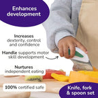 doddl Toddler Utensils, Ergonomic Fork Spoon and Knife Set - Image 4