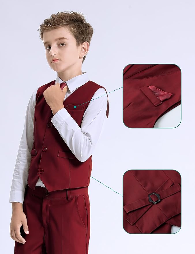 A&J DESIGN Boys 7-Piece Formal Suit Ring Bearer Outfit - Image 4