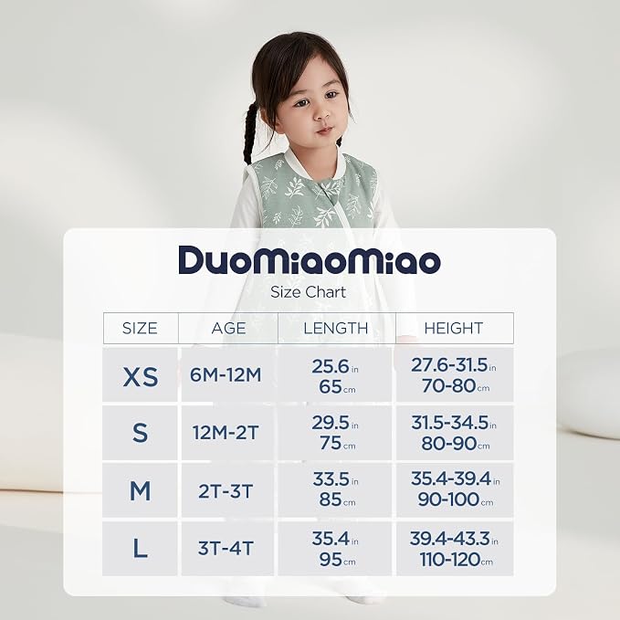 Duomiaomiao 0.5 TOG Toddler Sleep Sack 24-36 Months 100% Cotton Lightweight - Image 8