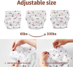 HappyFlute 9 Sets Newborn Baby Cloth Pocket Diapers One Size Adjustable - Image 3