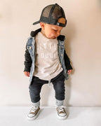 Toddler Baby Boy Clothes Solid Color Long Sleeve Crewneck Sweatshirt Top Casual - Image 2