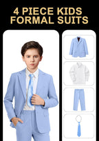 Boys Formal Suit Set 4 Pieces Kids Tuxedo Ring Bearer Outfit - Image 2