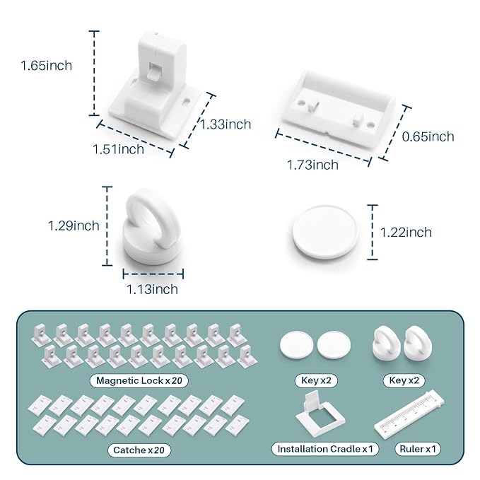 Inaya Magnetic Cabinet Locks Baby Proofing, Child Safety Magnet Locks - Image 2