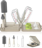 YOTIME Travel Bottle Brush Set, Auto-Open Rack & Vertical Brushs Drying Slots by YOTIME