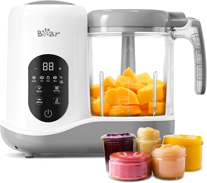 BEAR 2024 Baby Food Maker | One Step Baby Food Processor Steamer Puree Blender by Bear