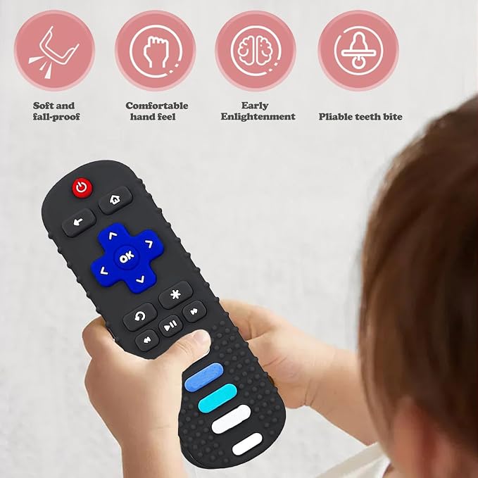 2-Pack Baby Teething Toys-TV Remote Control Shape Silicone Infants Teething Toys - Image 3