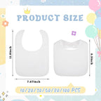 Toulite 40 Pcs White Bibs for Baby Washable Reusable Waterproof Cotton Feeder - Image 2